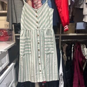Striped Button-Down Sundress